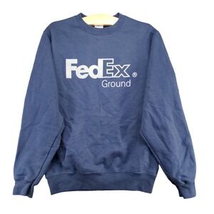 Port Authority Men's FedEx Ground Sweatshirt Blue Size Small Graphic Logo